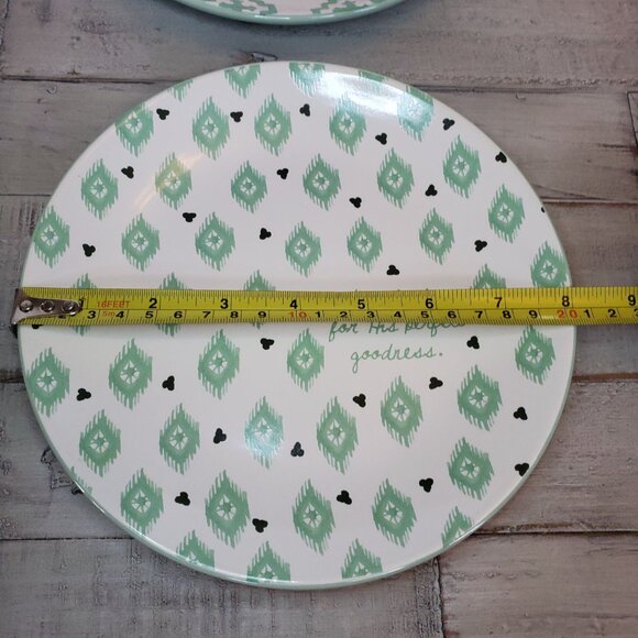 Mary & Martha Perfect Goodness Salad Plates Lot of 4 Green White Give Thanks - Picture 8 of 14